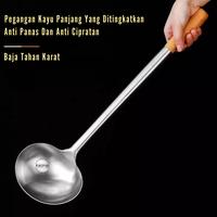 Gambar PINGPING - Centong Sayur & Spatula Stainless Steel Gagang Kayu – IRUS / SUTIL Masak Panjang Anti Karat - SUTIL KECIL dari TOKOPINGPING undefined 4 Tokopedia