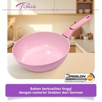 Gambar Tifale Aesthetic Jolie Pan Pink Blossom Wokpan 26 cm Ceramic coated Premium Wajan Panci Penggorengan Granite Marble Anti Lengket Non-Stick - Pink Blossom - Wokpan 26CM dari tifale.id undefined 2 Tokopedia