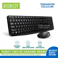 Gambar Keyboard ROBOT KM3100 Wireless untuk android tab dan laptop pc Dengan receiver KEYBOARD MOUSE SET Garansi RESMI dari Temankom Cell undefined 1 Tokopedia
