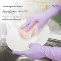 Gambar Sarung tangan dapur panjang sarung tangan pencuci piring sekali pakai yang tahan lama, sarung tangan karet lateks tebal nitril untuk pekerjaan rumah tangga wanita - {Putih} Satu pak isi sepuluh dari A conscientious shop undefined 3 Tokopedia