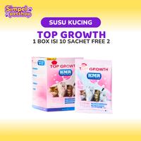 Gambar SUSU TOP GROWTH 1 BOX ISI 10 Sachet + Free 2 (@ 20gram) - Kitten Milk Replacer susu untuk bayi kucing susu bayi dari Simpel Petshop undefined 3 Tokopedia