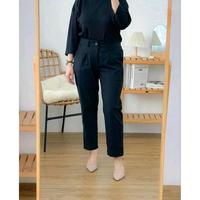 Gambar Celana Kerja Wanita Chino Panjang Mode Kancing Resleting Slim Fit Formal Bahan Twill Katun Combed Melar Untuk Ke Kantor  Nyaman Lembut Army Basic Kain - hitm, standar dari Masihal Store5466 undefined 5 Tokopedia
