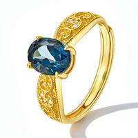 Gambar Cincin permata biru berbentuk oval dengan detail pengerjaan yang halus, terbuat dari emas 17K. - 0.94gr 10-22 dari Perhiasan Butik Cartier undefined 4 Tokopedia