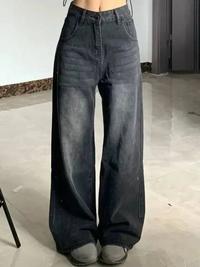Gambar Celana Jeans Baggy Loose Highwaist Retro Wanita - HITAM , 27 dari Sunday Sweet undefined 3 Tokopedia