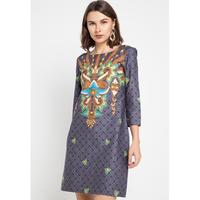 Gambar Arjuna Weda Sackdress Batik Wanita Motif Barong Merak - Bahan Katun | Zipper Belakang - Biru, XL dari Batik ArjunaWeda undefined 1 Tokopedia