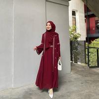 Gambar AJ STORE SAFWA ABAYA DRESS CERUTY BABYDOLL APLIKASI BORDIR GAMIS ABAYA WANITA ELEGAN MEWAH - Black, XXL dari AJ Store Bandung undefined 3 Tokopedia