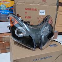 Gambar Headlamp Reflektor Lampu Depan Vario 110 Costume Hitam Orange Set Biled Ala Ala 2,5 inci Terpasang Fullset dari Infinity Motor undefined 5 Tokopedia