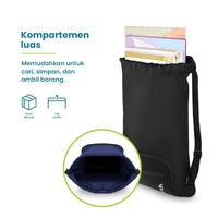 Gambar TORCH Vikasa 2in1 Foldable Backpack Tas Serut Pouch Travel Outdoor - Black dari Torch Malang undefined 4 Tokopedia