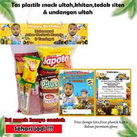 Gambar PREMIUM Tas plastik snack ultah anak isi 10 pcs (PAKET TAS &UNDANGAN) + DESAIN FOTO ANAK Tas plastik snack bingkisan snack/plastik ultah /plastik souvenir/undangan ultah karakter/kartu ultah custom - 30*45 jumbo muat 15 snack, Tas saja dari Hussein Mamba Double undefined 1 Tokopedia