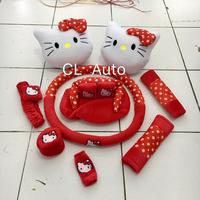 Gambar Bantal Sarung Jok Mobil 9in1 / 9 in 1 Komplit Full Set Stir Bantalan Kursi Aksesoris Interior Brio Calya Sigra Avanza Innova Fortuner Pajero Sport HRV WRV CRV MAZDA 2 CX5 Agya Ayla Jazz BMW Livina Picanto Wuling Air EV Almaz Alvero Confero Ertiga Brio - HELLO KITTY MERAH dari Dehimbarastore8 undefined 4 Tokopedia