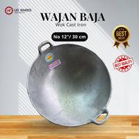 Gambar WAJAN BAJA NO 12 (30 cm) Bahan besi cor cap KING dari Wajan Baja HF undefined 1 Tokopedia
