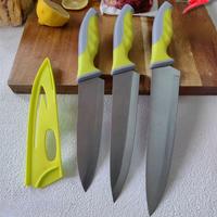 Gambar Pisau Dapur Stainless Steel Tebal + Sarung Plastik Pisau Daging Buah Sayur Knife Chef Kitchenware Serbaguna - 7 inch dari Raselie Shop undefined 3 Tokopedia
