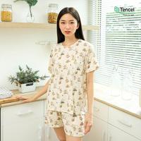 Gambar Cielyn | Spring Series | O - Neck T-Shirt | Tencel Micromodal | Piyama Wanita Tencel - ELOWEN, HALFPANTS S dari Gheani Storea undefined 5 Tokopedia