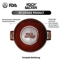 Gambar KOCH&BACKEN High Glossy Enamel Cast Iron Wok Flat Bottom With Wooden Handle - Wajan Penggorengan Kuali Anti Lengket - 36cm dari Koch&Backen undefined 3 Tokopedia