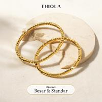 Gambar THIQLA - Gelang Bangle DIFFA - Gelang Estetik Wanita Model Oval - Gelang Untuk Tangan Kecil Kurus Dan Gemuk - Bukan Gelang Titanium Ori - Gelang Stainless Steel Anti Karat Elegan - RoseGold, Besar dari THIQLA - Perhiasan Amanah undefined 3 Tokopedia