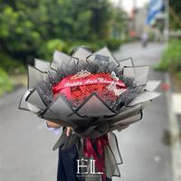 Gambar bucket bunga pita satin 10 tangkai  / pita satin 10 tangkai / buket bunga / buket hadiah / hadiah wanita - Mahkota dari Bucket By.ell undefined 4 Tokopedia