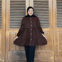Gambar Moza Tunik Bahan Rayon Premium Ld 110-130 Bahan Adem Rayon Grade A Atasan Wanita Kancing Muslim Busui Friendly Panjang 80cm Kain Dress Modis - Hitam, LD 110 dari Kifamy.id undefined 2 Tokopedia