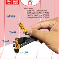 Gambar Kabel Data Fast Charging 4in1 up to 65 Watt Convertible Metal USB to Type C, USB to Lightning, Type C to Type C, & Type C to Lightning dari DTH ACC_NEW undefined 1 Tokopedia