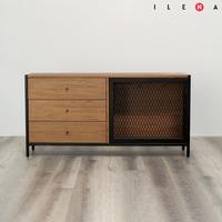 Gambar ILENA FURNITURE  Industrial - Credenza / Meja TV  / Buffet / Meja Serbaguna - Hitam dari Ilena Furniture undefined 3 Tokopedia