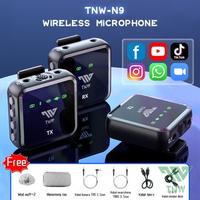 Gambar TNW-N9 Wireless Microphone Mic Wireless Clip on Mikrofon Youtuber - 1Receiver 2Mic dari TCS Computer undefined 1 Tokopedia