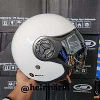 Gambar Helm JS NONA HIJAB RETRO HALF FACE SOLID Pria dan Wanita ORIGINAL SNI helmbogowanitaberhijabcepol - WHITE JS NONA dari helm viral_NEW undefined 3 Tokopedia