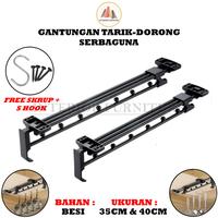 Gambar Gantungan Rak Dapur Lemari Kolong Kitchen Set Tarik Dorong Hitam Penyimpanan Serbaguna - 35 CM dari Reni julian55 undefined 1 Tokopedia