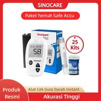 Gambar Alat  Gula Darah Sinocare/Sinoheart Safe Accu Tes Darah Strip Gula Darah Alat Ukur Gula (25kits) cekgula stik  gula alat tes diabetes recorder cek - 25 Strip dari Sinomed Official undefined 1 Tokopedia
