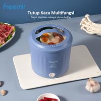 Gambar [BONUS SPATULA] [Crehom Exclusive] freemir Electric Cooker Panci Listrik Mini Ukuran 15 cm Kapasitas 1,2L Panci Electric Portable Mini Watt rendah+ Spatula+ Chopper - Biru dari freemir Jabodetabek undefined 5 Tokopedia