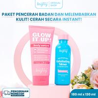 Gambar [NEW LAUNCH] Brighty Glow It Up Body Serum X Brighty Multipurpose Exfoliating Toner Mengurangi Noda Hitam Pencerah Kulit Melembabkan Kulit Memperkuat Skin Barier Body Serum Pemutih Menyamarkan Noda Hitam Penghilang Noda Hitam HalalBPOM dari brighty.id undefined 1 Tokopedia