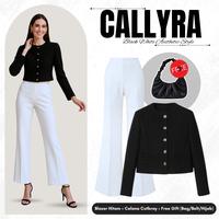 Gambar [Hijab Frendly] One Set Bussines Outfit | Set Callyra Blazer Hitam + Celana Cutbray + Free (Bag/Belt/Hijab) SK042 - One Set 001 dari Suky.id undefined 1 Tokopedia
