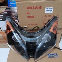 Gambar Headlamp Reflektor Lampu Depan Vario 110 Costume Hitam Orange Set Biled Ala Ala 2,5 inci Terpasang Fullset dari Infinity Motor undefined 3 Tokopedia