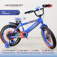 Gambar Sepeda BMX 18 New Phoenix 2203-3 Hi Ten Steel Rem V Brake Sepeda Anak Laki Laki Cowo Umur 4 5 6 Tahun Tromol Setir Oversize Roda Samping Klakson Pesawat – Toko Sepeda KS Bike Cirebon - Merah dari Toko Sepeda KS Bike Cirebon undefined 1 Tokopedia