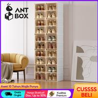 Gambar ANTBOX Lemari Sepatu Tertutup Anti Debu Rak Sepatu Serbaguna dengan Box Sepatu Transparan 10Susun Cocok untuk Penyimpanan di Apartemen atau Rumah Minimalis Struktur Plastik Tebal Pintu Magnetic untuk Keamanan PVC Extra dan Tampilan Estetik sepatu tertutup - 2 Baris 10 Box 20 Pasang Single Classic Brown dari ANT BOX INDONESIA undefined 1 Tokopedia