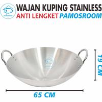 Gambar Calypso Wajan Kuali 65 cm Penggorengan Stainless Steel Ukuran 65cm - 38 CM dari pamosroom undefined 1 Tokopedia