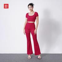 Gambar Hana Fashion - Gemini Set/Atasan Bawahan Casual Sport Wanita/ Setelan Basic/Celana Cutbray/Celana Flare/Flare Pants/ Celana Olahraga Cutbray/ Celana Panjang Simple - ST192 Baju Pendek - Maroon, XXL dari HanaFashionJKT undefined 5 Tokopedia
