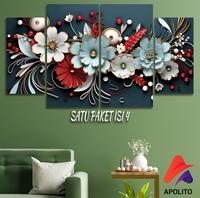 Gambar SET HIASAN DINDING BUNGA 3D MOTIF BLACK ABSTRAK (ISI 4) - COCOK UNTUK CAFE, KANTOR, KAMAR, RUANG TAMU & PENGISI DINDING RUANGAN LUKISAN ESTETIK - SET117 A dari Apolito undefined 1 Tokopedia