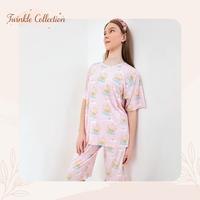 Gambar GREET NIGHT WEAR Set Piyama Wanita Tencel Celana 3/4 TC-211 BD dari Twinklecollection undefined 4 Tokopedia
