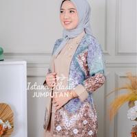 Gambar TUNIK JUMPUTAN PALEMBANG KAMALIYA BLAZER JUMPUTAN KOMBINASI BY ISTANA KLASIK BATIK KERJA BATIK PALEMBANG JUMPUTAN PALEMBANG JUMPUTAN MURAH Muslim Atasan Wanita Panjang Motif Kantor Setelan Dress Katun Linen White Shirts & Blouses Printing Seragam Formal - Sage Krem, S dari Istana Klasik Jumputan undefined 1 Tokopedia