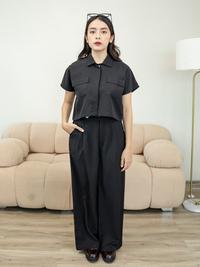 Gambar Bigjill Devonna Oneset Celana Panjang Wanita Korean Style - Black Poly dari Big Jill undefined 4 Tokopedia