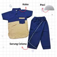 Gambar Setelan Koko Anak Kombinasi Baju Muslim Koko Anak Laki laki One Set Koko Sarung Celana Anak 2-10 Tahun Lembut - Hitam-Abu, 6 Tahun dari SYAM STORY_NEW undefined 2 Tokopedia