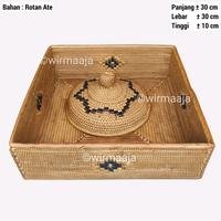 Gambar Bokor Kotak Rotan Ate + Saab 30 35 cm Super - 30 cm dari Tas Rotan Bali_NEW undefined 1 Tokopedia