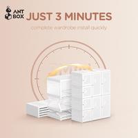 Gambar ANTBOX LEMARI PAKAIAN PLASTIK 6-15 Box dengan Hanger Baju dan Storage Box praktis 10susun Lemari Plastik Susun Material PP PET Lemari dengan Pintu Transparan White Colour Kokoh Anti Debu Air Organizer Minimalis Estetik lemari baju plastik rak baju gantung - 15 Box 2 Hanger 11 Pintu Modern White dari ANT BOX INDONESIA undefined 5 Tokopedia