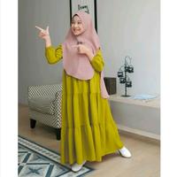 Gambar gamis susun anak perempuan tanggung motif polos bahan cringcle airflow usia 7-12tahun dress gamis anak remaja muslim polos wanita terbaru Baju Lebaran Crinkle Mewah Syari - hitam, L dari yanz fashion store_NEW undefined 5 Tokopedia