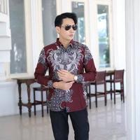 Gambar Batik Pria Lengan Panjang - Kemeja Batik Pria Terbaru - Baju Batik Pria Lengan Panjang Terbaru 2026 Formal Merah Katun Baju Kerja - Kmj GAGAK, M dari SANDANG LANGIT undefined 3 Tokopedia