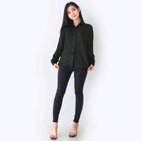 Gambar Kemeja Wanita Polos Lengan Panjang Kerja Formal Casual Katun Hitam Putih - Putih, M dari RAJA KEMEJA_NEW undefined 4 Tokopedia