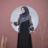 Gambar Darabirra Gamis Muslimah Elegan Jetblack  Motif – Dress Pesta / Kondangan Premium - Hitam pink, S,M,L & XL dan Lingkar dada hingga 125-130cm dari Darabirra by Humaira undefined 1 Tokopedia