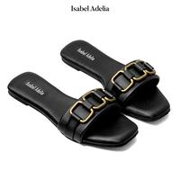 Gambar Isabel Adelia MARINE Sandal Wanita Harian Elegan Teplek Kekinian Slip on Empuk Sendal Pantai - Hitam, 37 dari Isabel Adelia undefined 5 Tokopedia