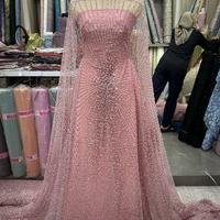 Gambar Bahan kain tile brokat full payet sequin Jasmine / 1000 payet bahan kebaya tunik dress - Dusty pink, 0.5m dari Bintang Textile Kbm undefined 4 Tokopedia