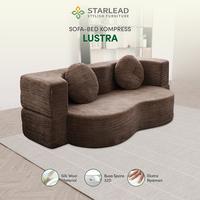 Gambar STARLEAD Sofa Kasur Lustra Foldable Compressible Sponge Sofa Bed | Stylish Furniture - Brown dari STARLEAD FURNITURE undefined 1 Tokopedia
