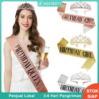 Gambar 【Ready Stock】Set Selempang dan Mahkota Emas Ratu Dekorasi Ulang Tahun dari WLS expedition undefined 1 Tokopedia